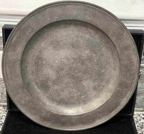 18th antique pewter charger - antique,