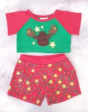 Build a Bear, Green & Red, Hal The Moose Christmas Pyjamas. B 460