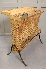 After Mathieu MATÉGOT -  VINTAGE Perforated Metal Slimline MAGAZINE RACK  1950's