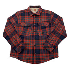 Common People Overshirt Men's Large Red Check Plaid Sherpa Lined Jacket Shacket