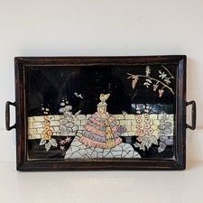 Vintage Wooden Tray With Foil