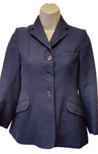 *32" CHEST POLYESTER/VISCOSE NAVY ROSETTE PLAIN COLLAR HORSE PONY RIDING JACKET