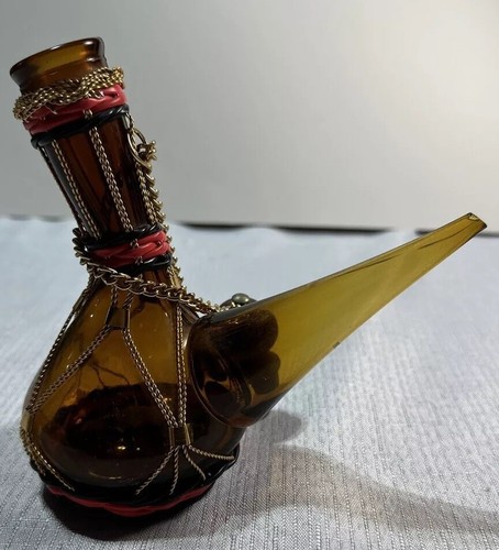Spanish amber glass wine - amber,