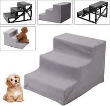 3 Steps Dog Stairs Pet Steps For Bed Sofa Cats Ladder Ramp with Removable Cover