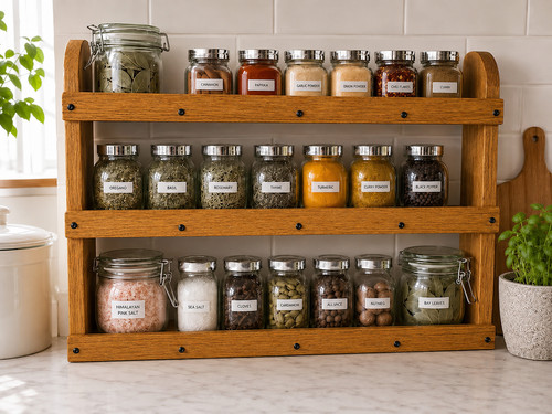 Wooden spice rack freestanding - spice,