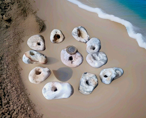 Cream brown hag stones - brown,