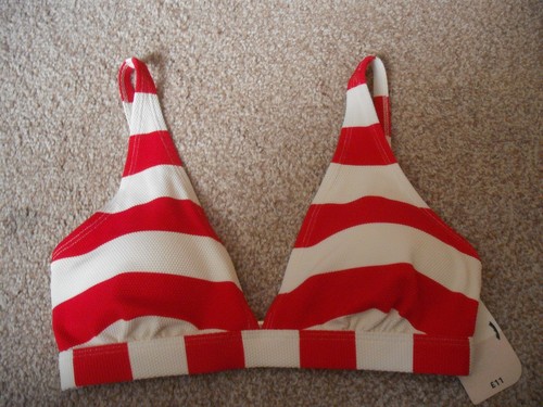 Ladies red white bikini top - red, &