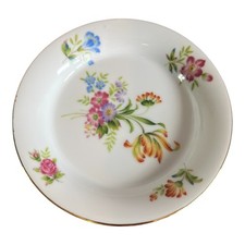 Vintage Bread and Butter Plate with Orange Tulips Pink Roses Gold Trimmed 13 cm