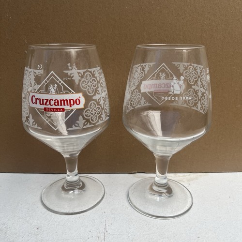 Cruzcampo pint glass pair - cruzcampo,