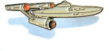 Star Trek USS Enterprise NCC-1701 Starfleet Spaceship Metal Enamel Pin Badge