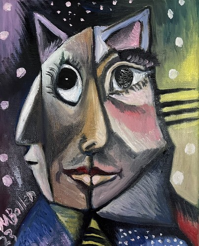 Cubist cat stylized picatso - cat,