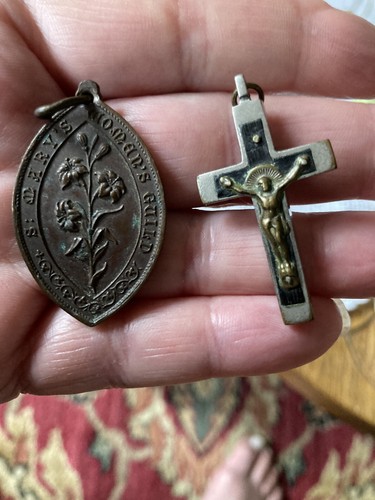 Antique french crucifix - antique,