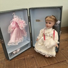 Atlas Editions Porcelain Doll With a Shoes, Muff, Second Outfit & Wardrobe A4