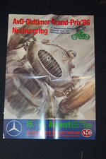 AvD Oldtimer Grand Prix Nürburgring Poster 1986 Mercedes Silver Arrows Original