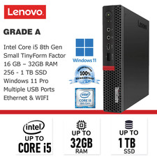 Lenovo ThinkCentre M720q Tiny PC i5 | Up to 16 GB RAM | 500 GB SSD | Win 11 Pro