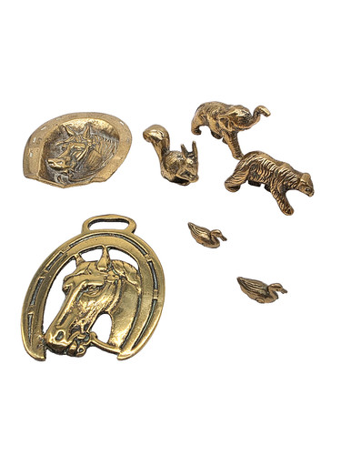 Vintage brass animal figures - brass,