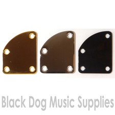 Asymmetric curved Guitar Neck Joint Plate in Gold, Black or Chrome inc screws