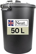 50l plastic black bin - bin, garden