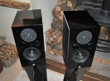 Gold Note A3 XL Stand Mount Speakers Black Satin/Gloss finish Dual Front Ports