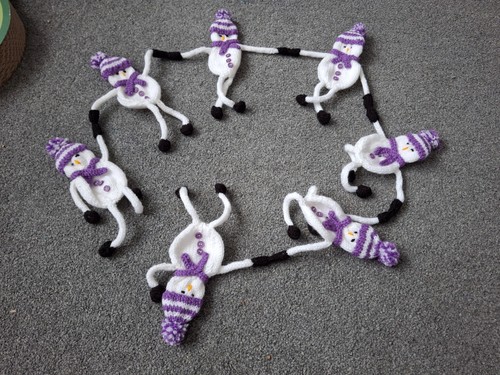 Hand made knitted snowman - made,