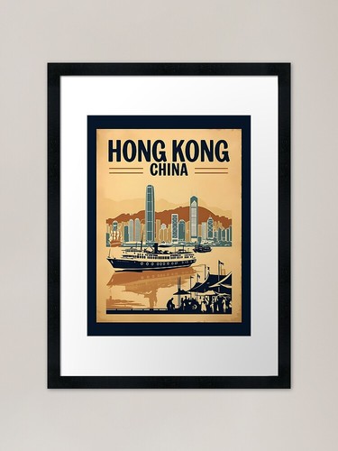 Vintage travel art hong - a, of