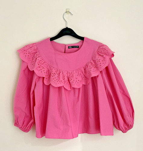 Zara pink puff sleeve with - puff,