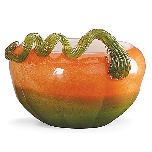 Pumpkin art glass bowl - art,