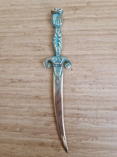 Vintage brass letter opener - letter,