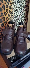 Chums Mens Brown Fur Lined Ankle Boots with Strap Fastening size 12