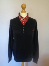 Men's Jumper Size M By Cedarwood Blue With False Check Shirt Long Sleeve