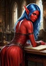Female Dark Gothic evil fantasy sexy Hot Woman A4 Poster print Sexy Wall Art