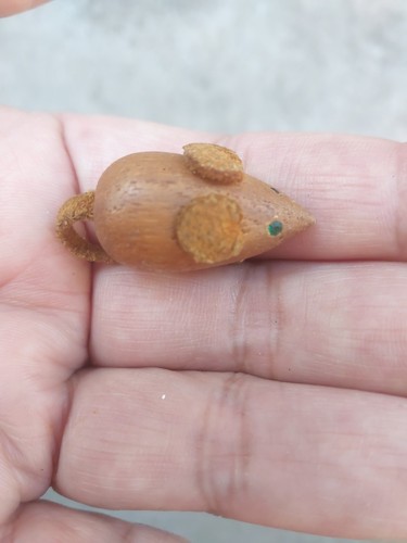 Vintage mouse teak - brooche, mid
