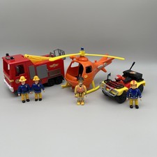 Fireman Sam Jupiter Fire Engine Wallaby Helicopter & Quad Bike Bundle + Figures
