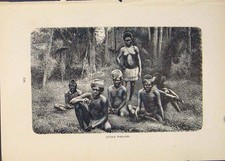 Original Old Antique Print