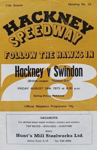 Hackney swindon speedway - hackney, v