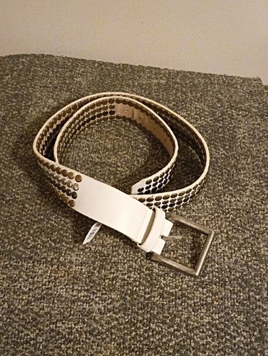 White studded women sbelt - white,