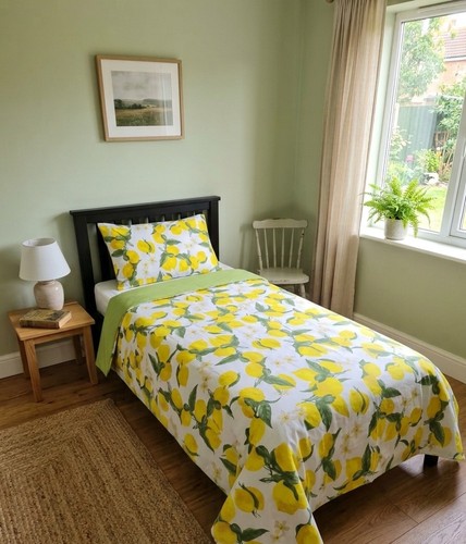 Single bedding set - single, lemon