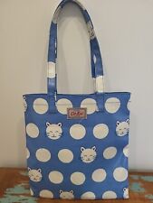 Cath Kidston Kawaii Small Tote Bag Blue Cat Theme Japan Cute Rare Print