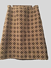 Vtg 60s Welsh wool tapestry skirt brown Celtique  32" x 25 " Welsh textiles ltd