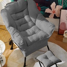 Lazy Chair Sofa Armchair Lounge Chaise Upholstered Single Sofa Indoor Footstool