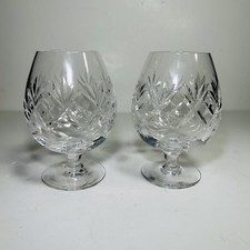 Royal Doulton Crystal Brandy Glasses Stamped Pair x 2 Vintage