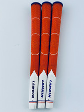3 x Lamkin Z5 Midsize Men's Golf Grips / Orange, White & Blue / Shop Soiled