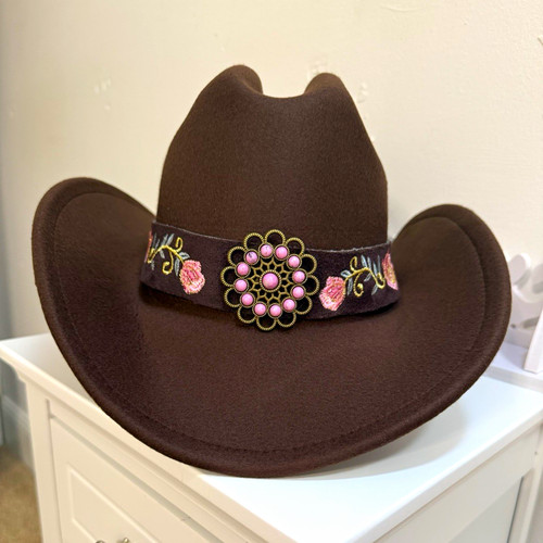 Women brown felt cowboy - women's,