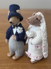 Hand knitted mice wedding - hand,
