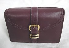 Lauren Ralph Lauren Burgundy Leather Flap Coin Case Wallet Purse - C13