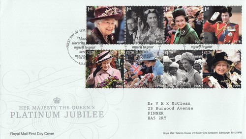 Queen platinum jubilee fdc - queen,
