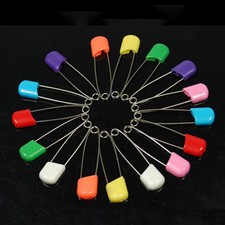 12Pcs Safety Hold Locking Baby Dress Cloth Nappy Diaper Shower Pins Kit  40mm