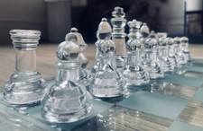 Large 35cm Glass Chess Set