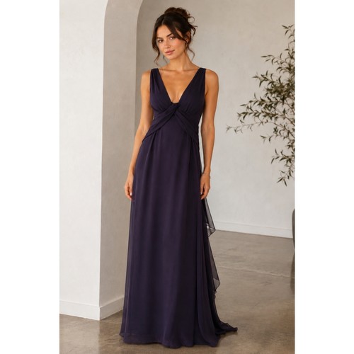 Vera wang plum chiffon evening - vera,