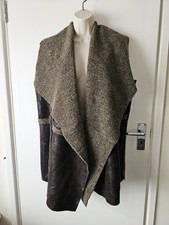 Heteroclite Shearling Waterfall Brown Waistcoat Jacket Gilet 40 UK 12